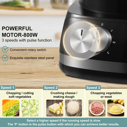 8 in 1 2L Capacity 800W with Jar Home Food Processor Chopper Mixer Electric Blender Juicer - Merit Sell
