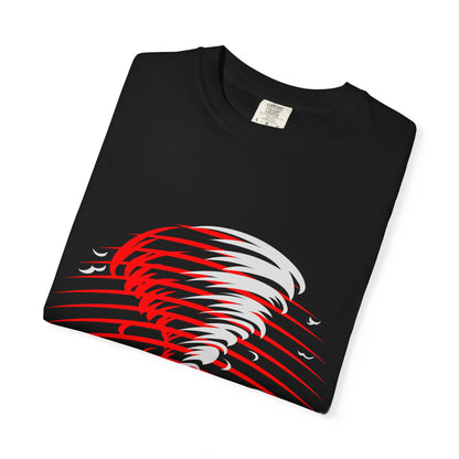 I Am the Storm T-Shirt — Bold Red Tornado Graphic Tee