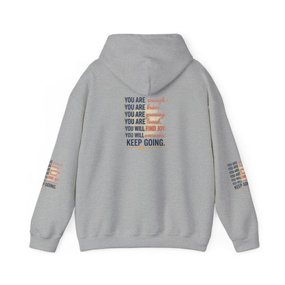 Inspirational 'Keep Going' Hoodie — Positive Affirmation Motivational Sweatshirt