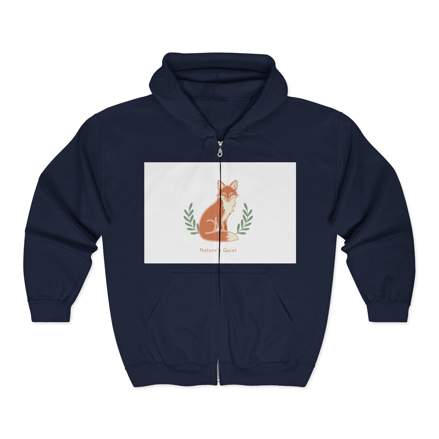Fox Mom Zip Hoodie — "Mother's Heart" Floral Fox Graphic