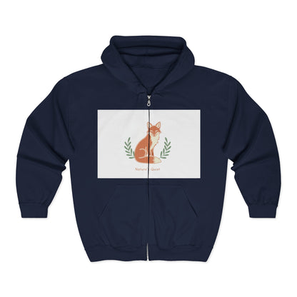 Fox Mom Zip Hoodie — "Mother's Heart" Floral Fox Graphic