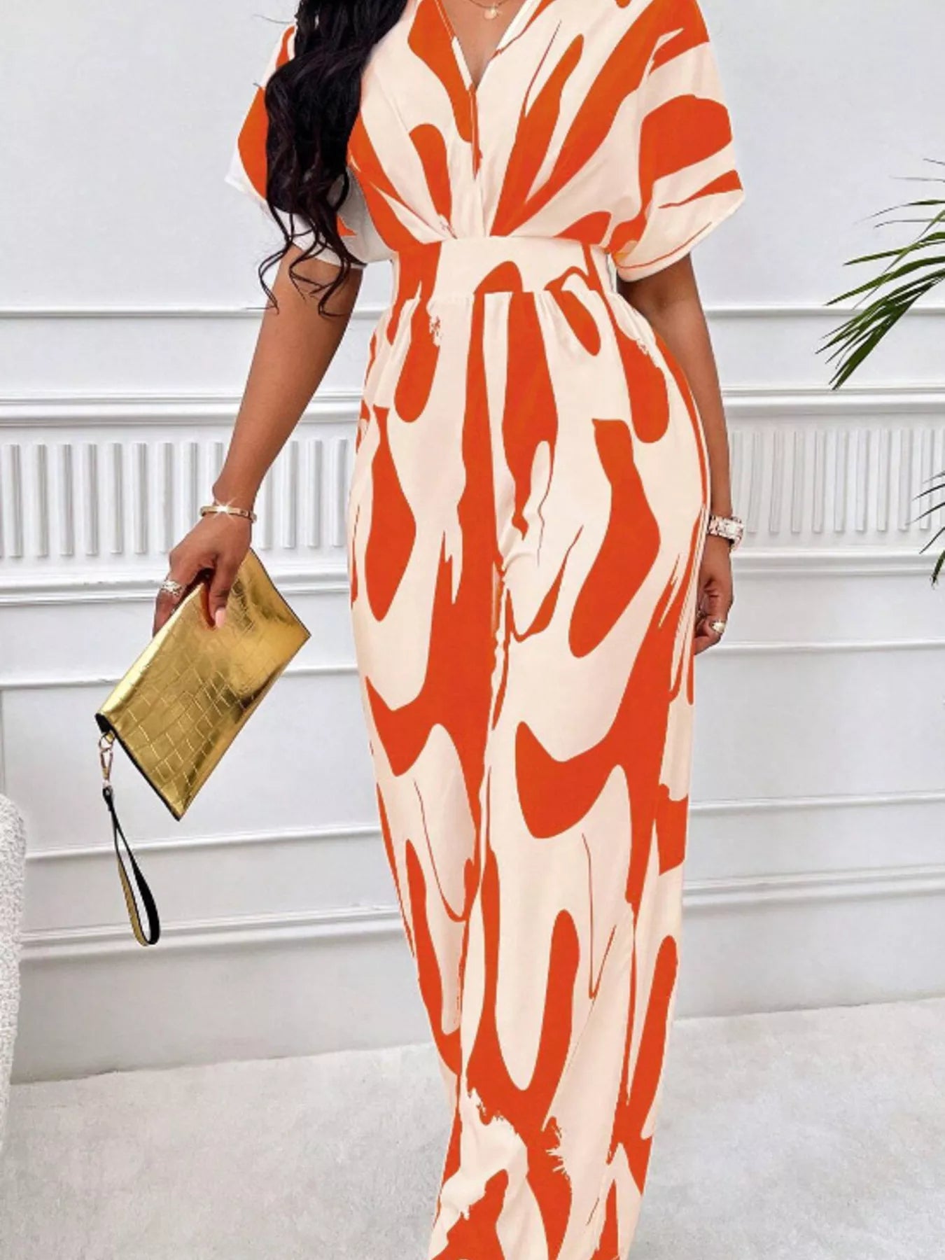 Abstract Print Wide-Leg Jumpsuit - Merit Sell