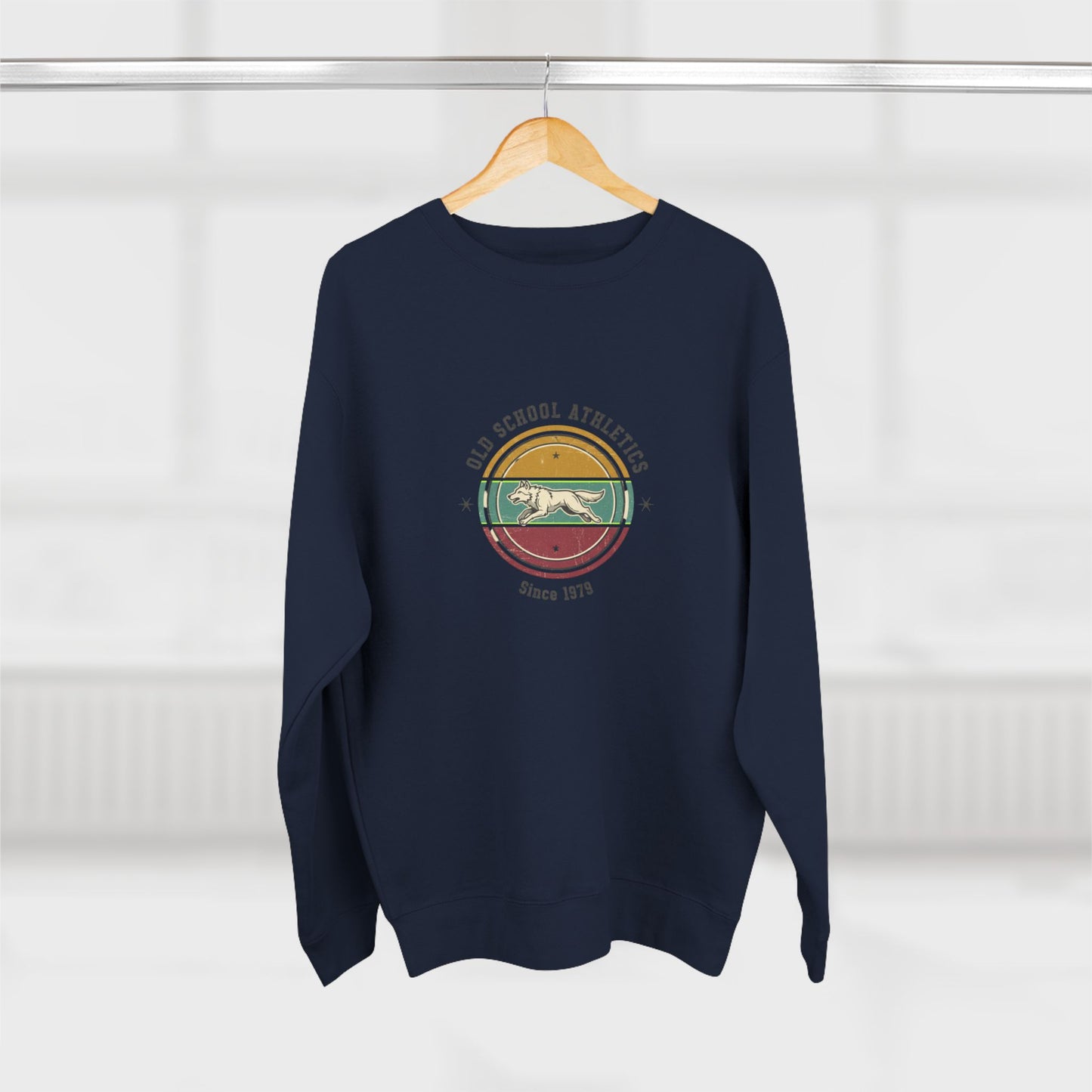 Vintage Surf Crewneck Sweatshirt — "Old School Athletics" Graphic