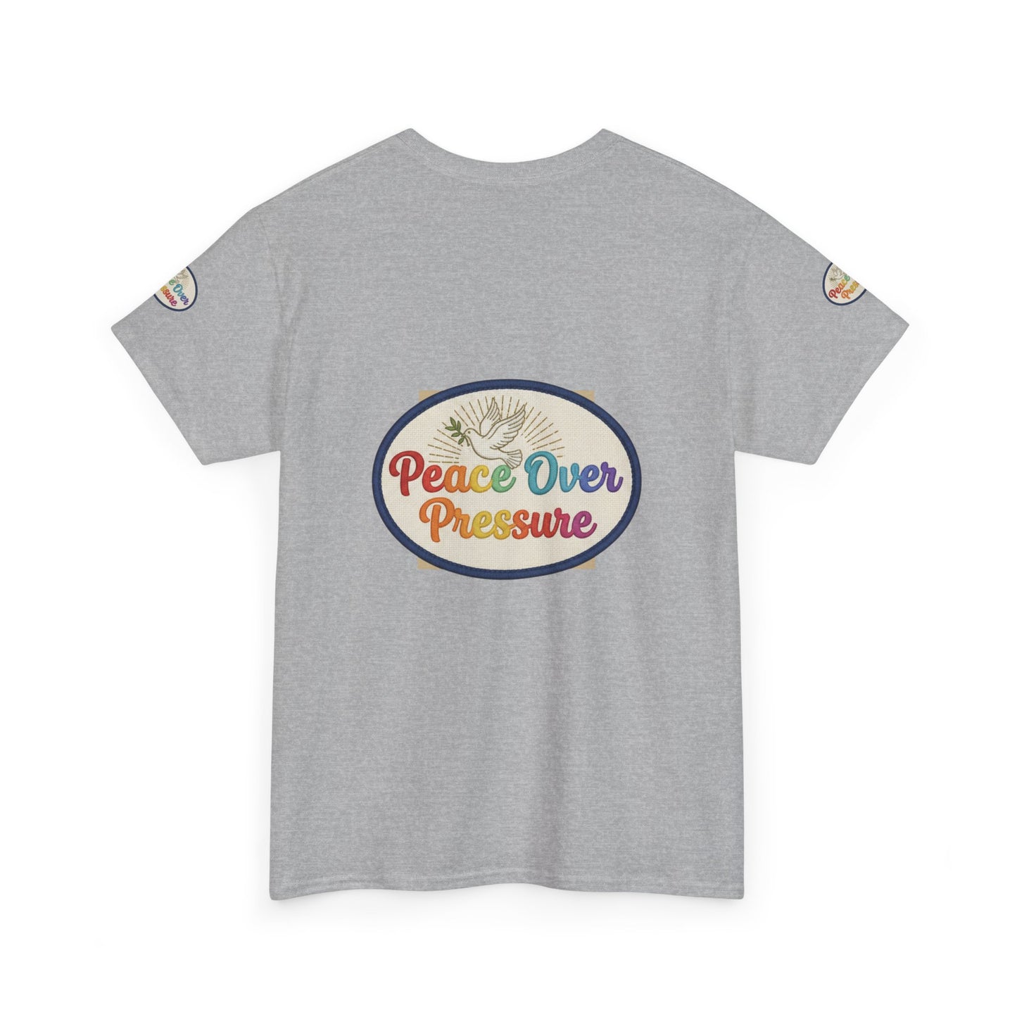 Peace Over Pressure T-Shirt — Retro Rainbow Dove Tee