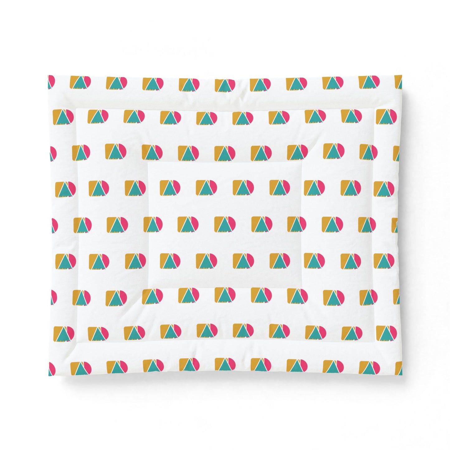 Geometric Rainbow Cotton Comforter — Colorful Modern Beach Ball Pattern Bedspread