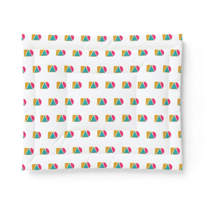 Geometric Rainbow Cotton Comforter — Colorful Modern Beach Ball Pattern Bedspread