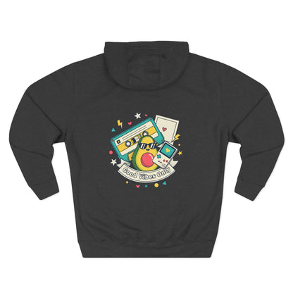Good Vibes Only Hoodie — Retro Cassette Graphic Fleece Hoodie