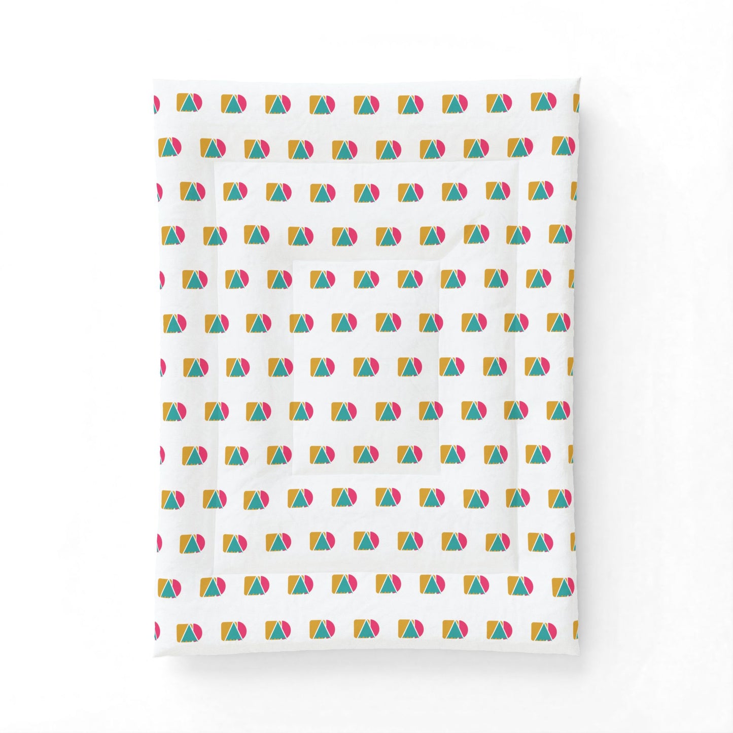 Geometric Rainbow Cotton Comforter — Colorful Modern Beach Ball Pattern Bedspread