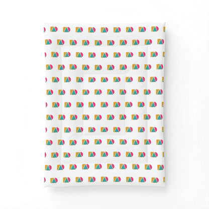 Geometric Rainbow Cotton Comforter — Colorful Modern Beach Ball Pattern Bedspread
