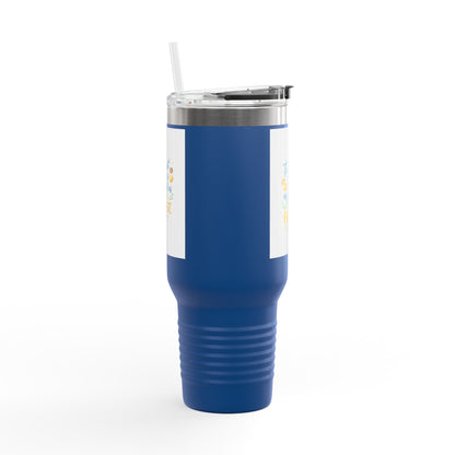 40oz Insulated Travel Mug – “The Last Sip Is As Good As The First” Floral Design