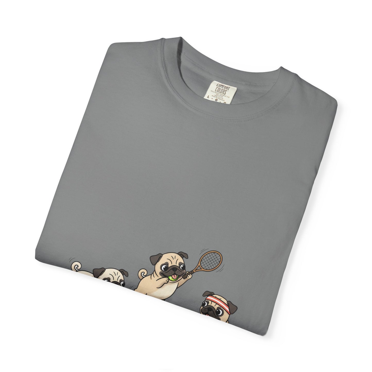 Pug Tennis T-Shirt — Cute Pugs Playing Tennis Graphic Tee