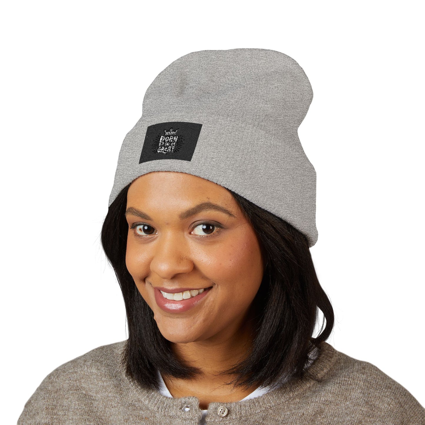 Embroidered Owl Cuffed Beanie — Classic Winter Knit Hat