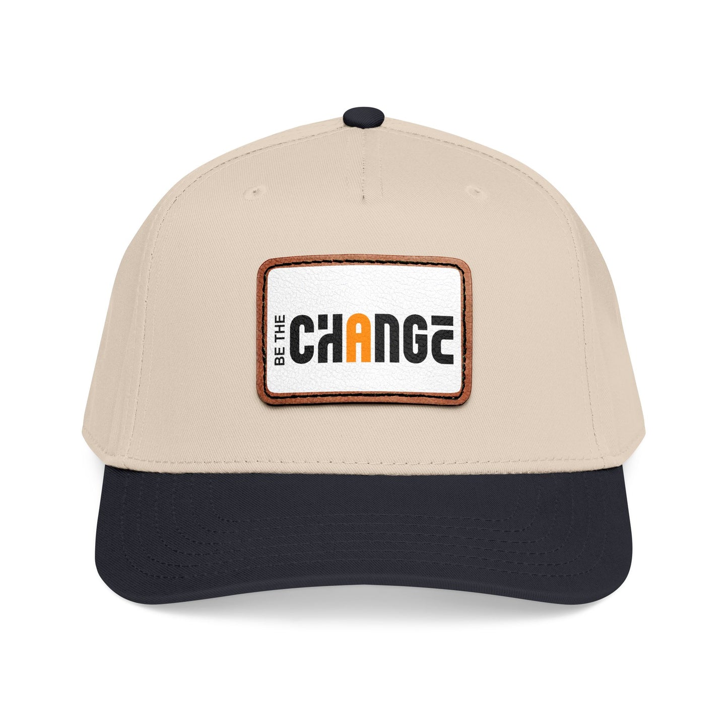 Baseball Cap — "Be The Change" Leather Patch Hat