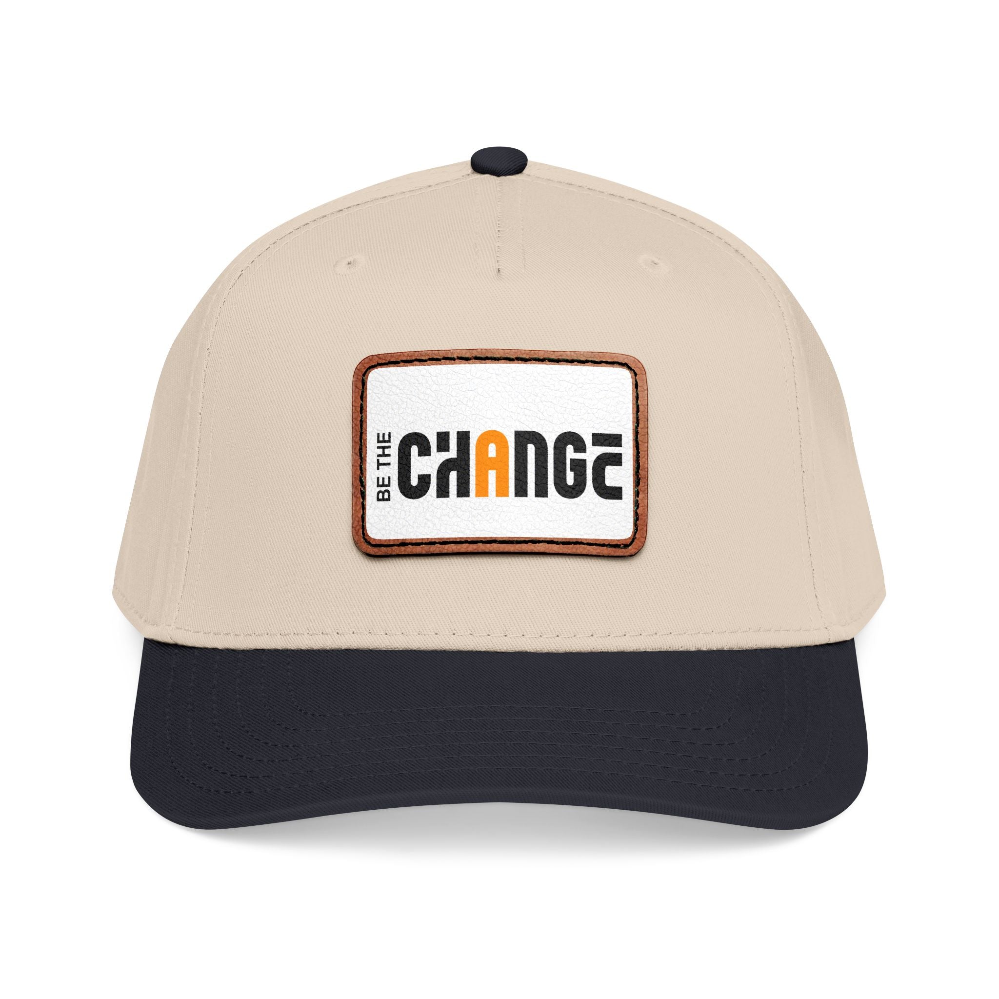Baseball Cap — "Be The Change" Leather Patch Hat