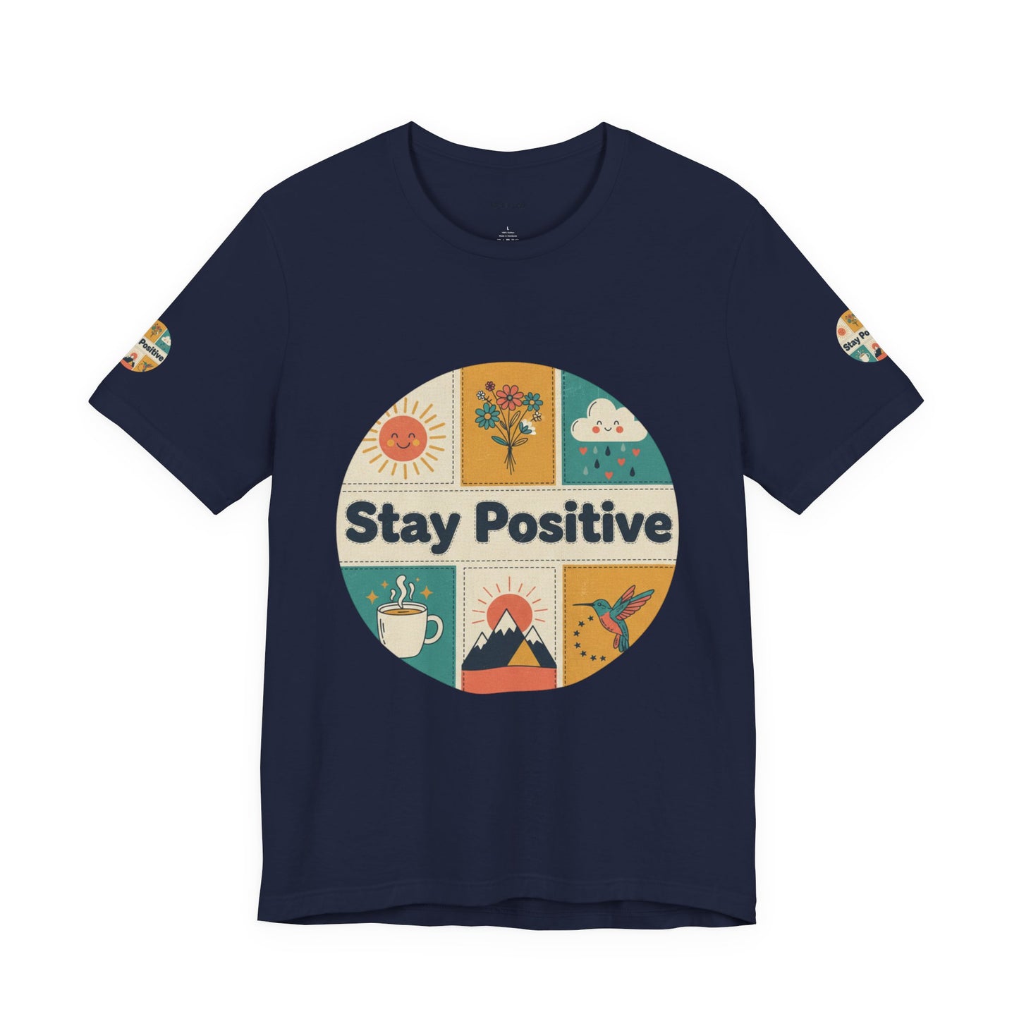 Stay Positive Graphic Tee — Retro Sunshine Inspirational T‑Shirt