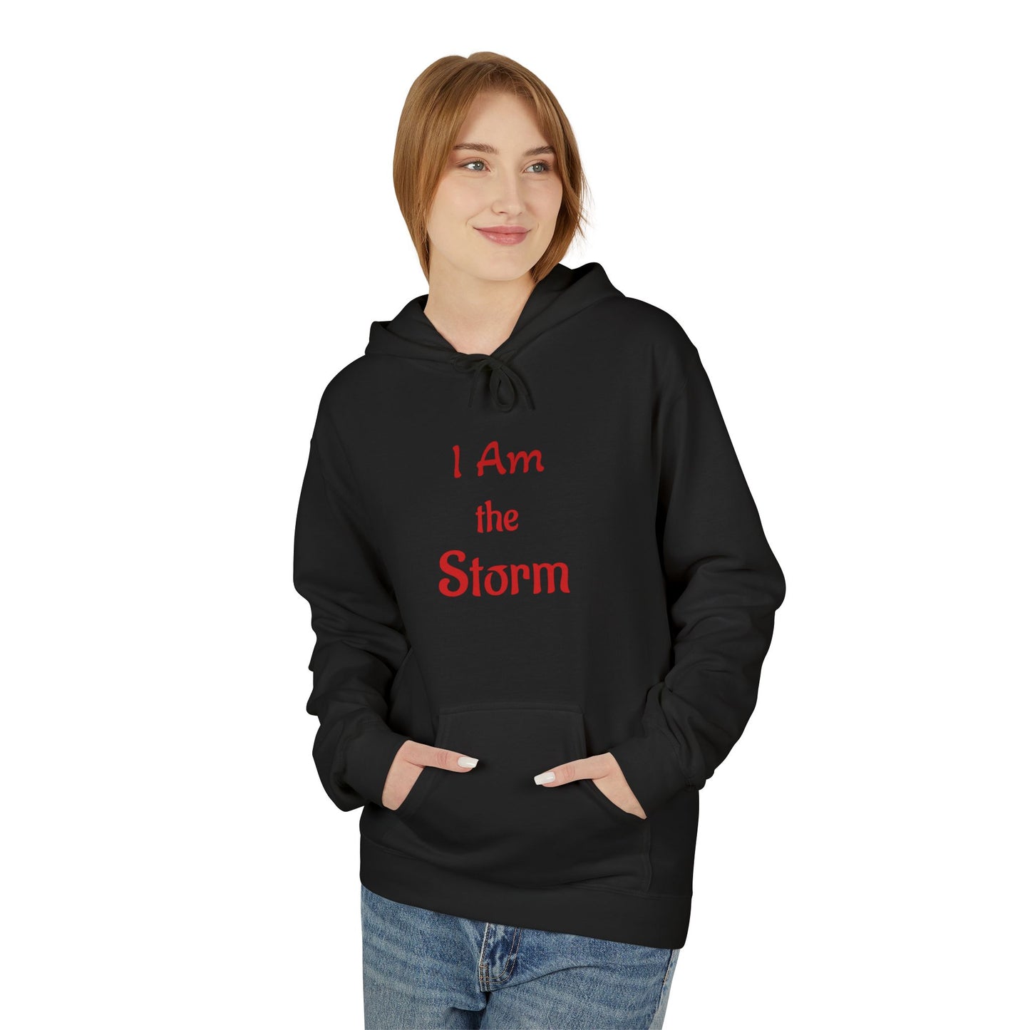 I Am the Storm Hoodie — Red Tornado Graphic Hoodie