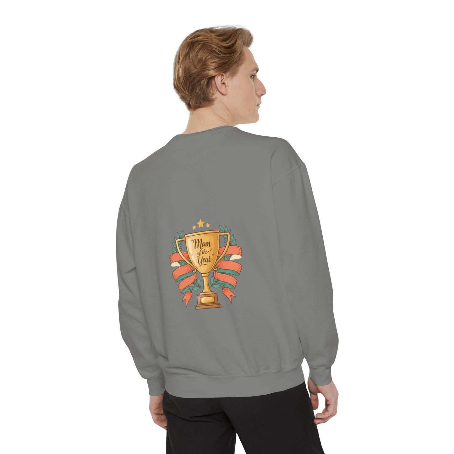 Sweatshirt — "Mom of the Year" Trophy Graphic Crewneck