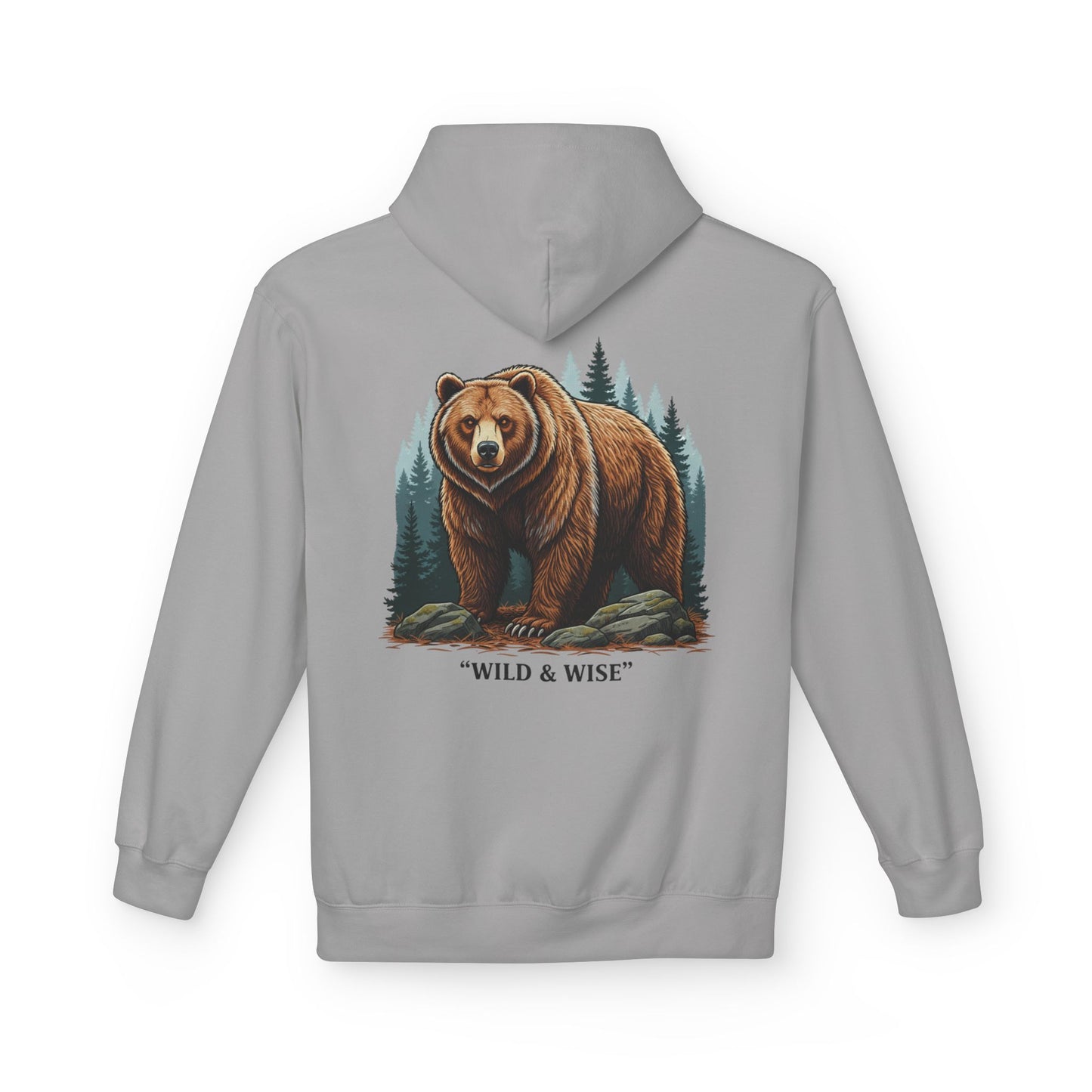 Bear Hoodie — "Wild & Wise" Forest Graphic Pullover