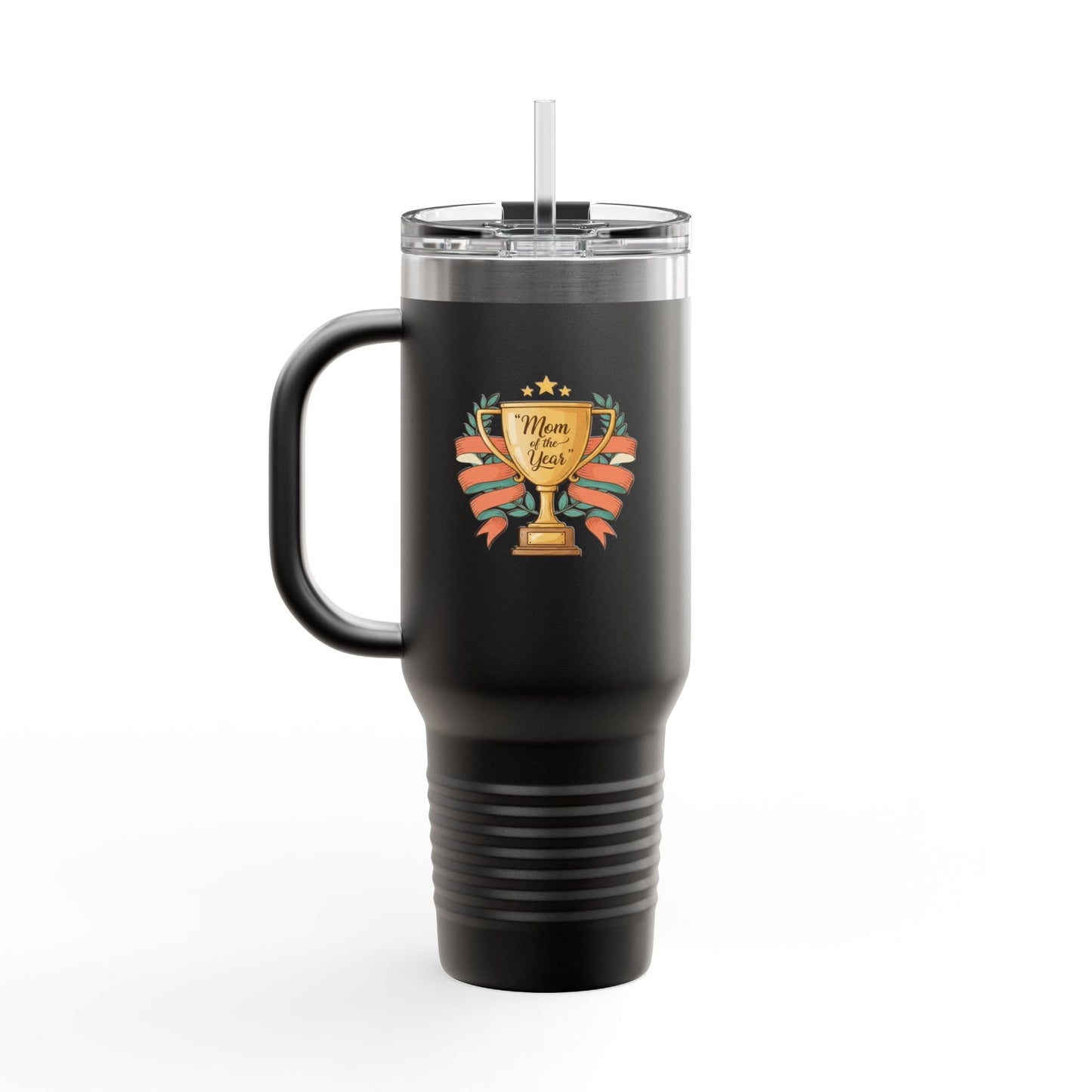 40oz Insulated Travel Mug — "Mom of the Year" Trophy Design