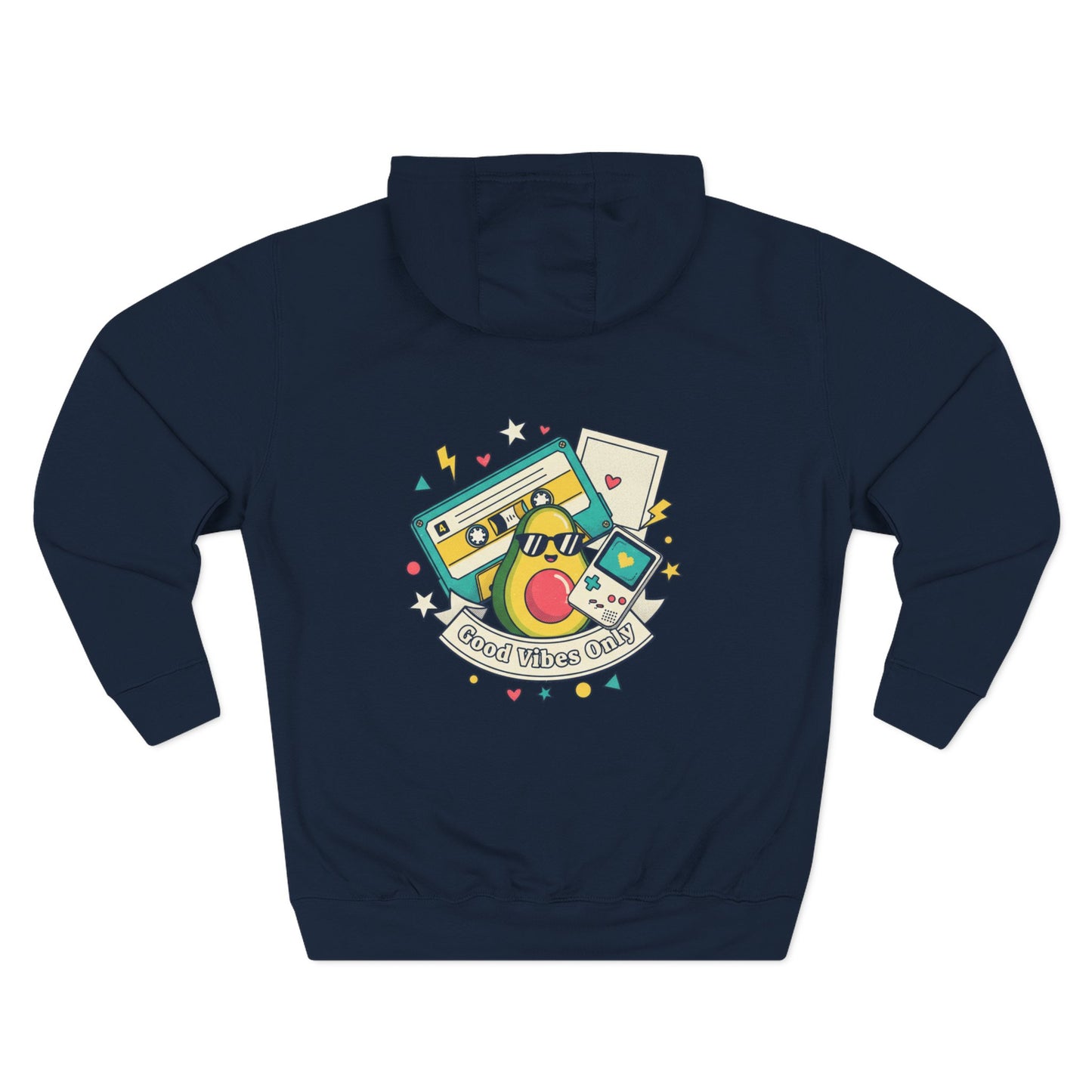 Good Vibes Only Hoodie — Retro Cassette Graphic Fleece Hoodie
