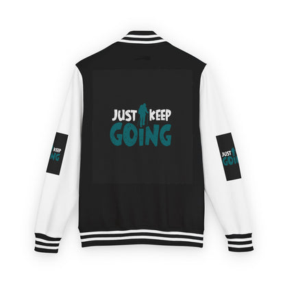 Letterman Jacket — "Just Keep Going" Motivational Varsity Jacket