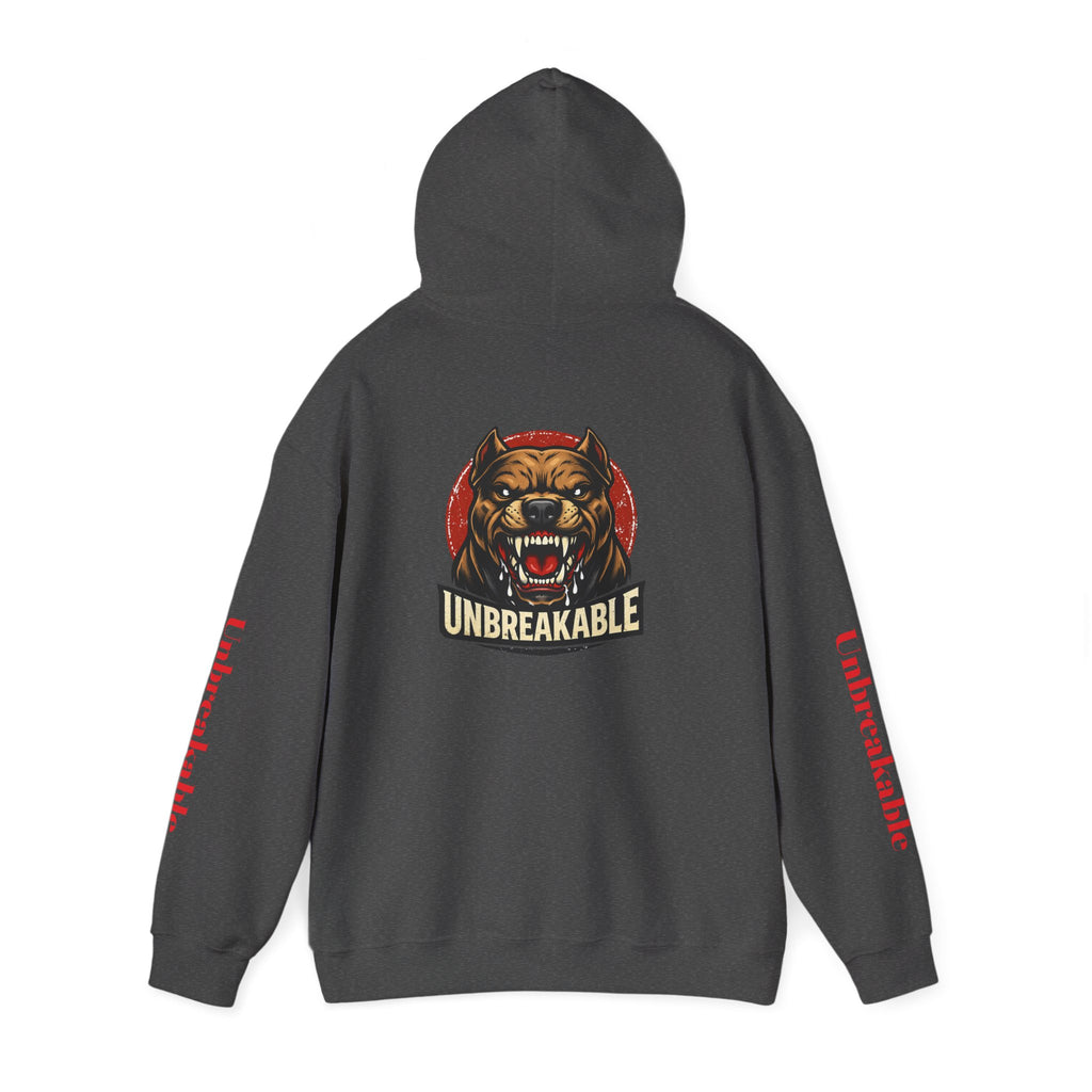Unbreakable Dog Hoodie — Graphic Pullover with Roaring Dog Design