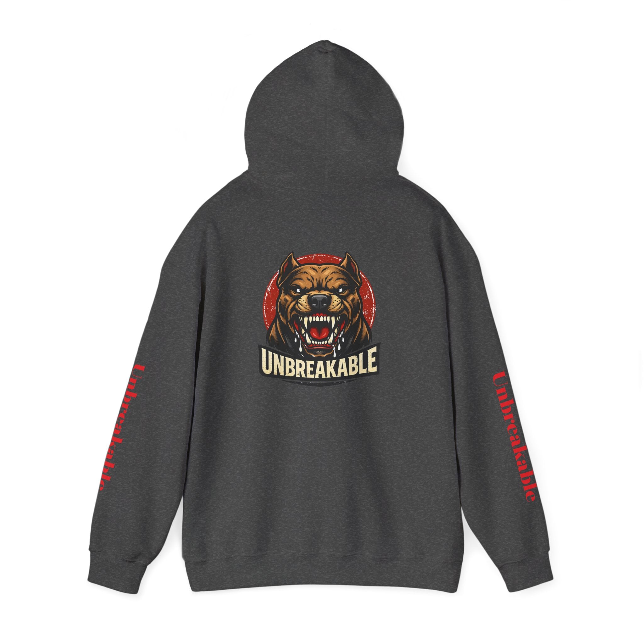 Unbreakable Dog Hoodie — Graphic Pullover with Roaring Dog Design