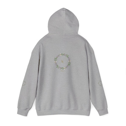 Floral Wreath 'Love' Hoodie — Cozy Botanical Pullover