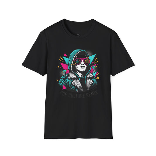 Pop Culture Remix T-Shirt — Retro Neon Hoodie Portrait Graphic Tee