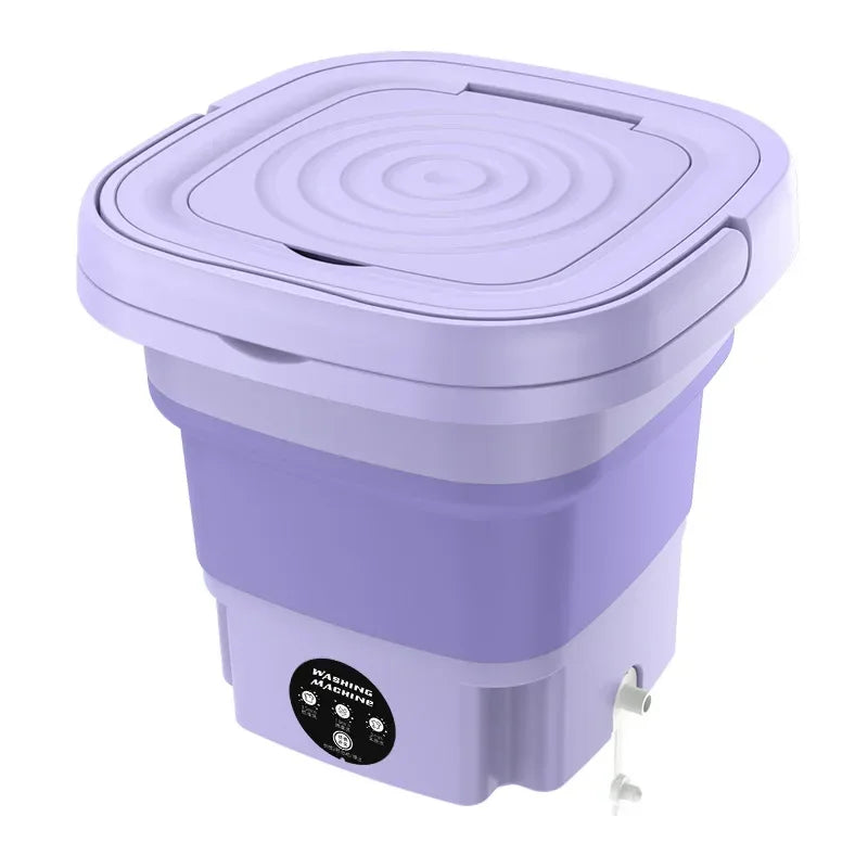 8L Portable Folding Washing Machine Bucket for Clothes Socks Underwear Cleaning Washer Portable Small Travel Washing Machine - Merit Sell