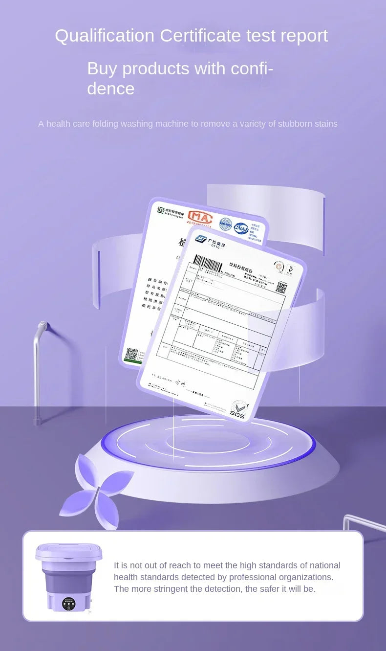 8L Portable Folding Washing Machine Bucket for Clothes Socks Underwear Cleaning Washer Portable Small Travel Washing Machine - Merit Sell