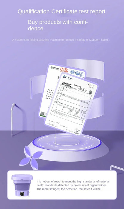 8L Portable Folding Washing Machine Bucket for Clothes Socks Underwear Cleaning Washer Portable Small Travel Washing Machine - Merit Sell