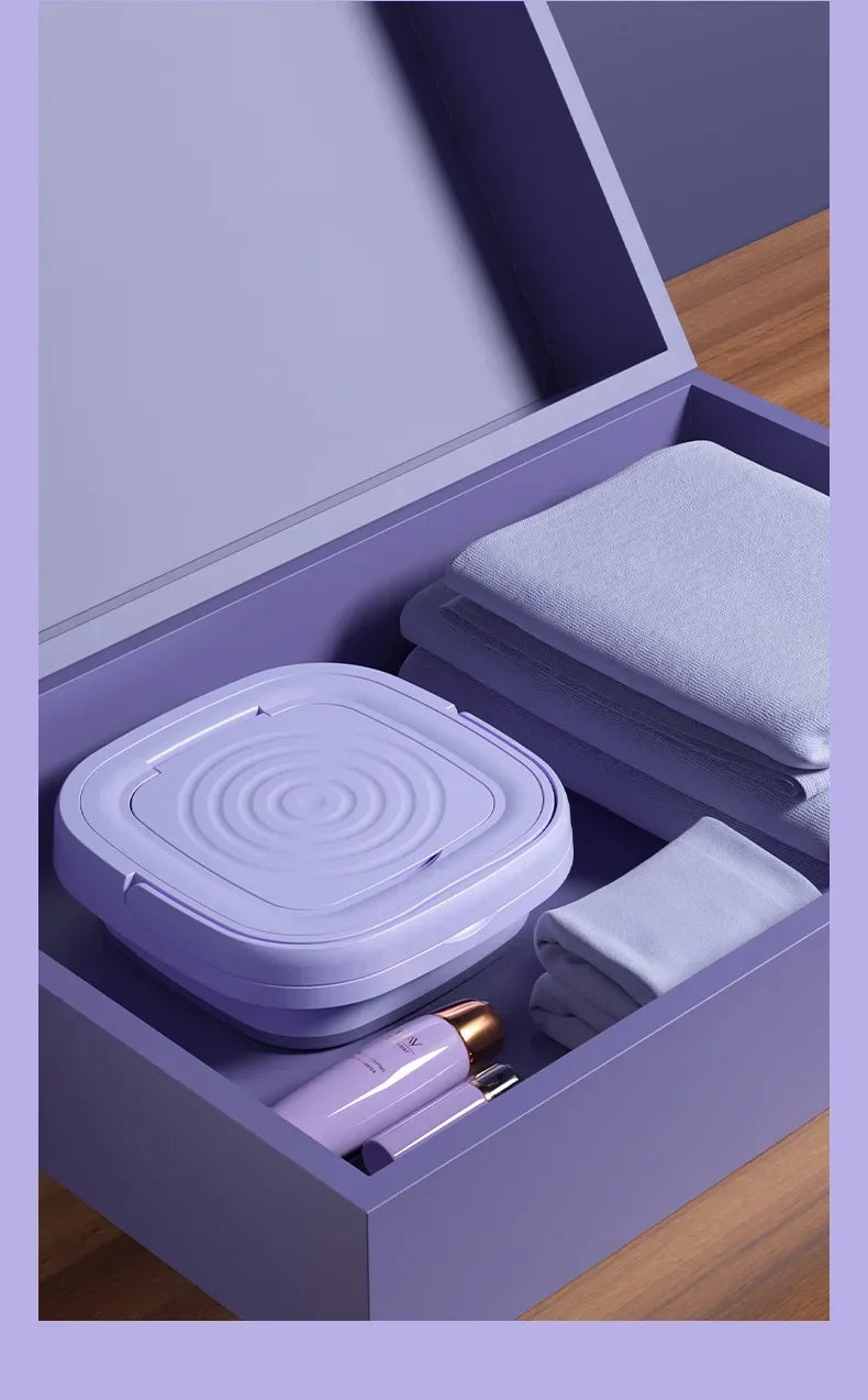 8L Portable Folding Washing Machine Bucket for Clothes Socks Underwear Cleaning Washer Portable Small Travel Washing Machine - Merit Sell