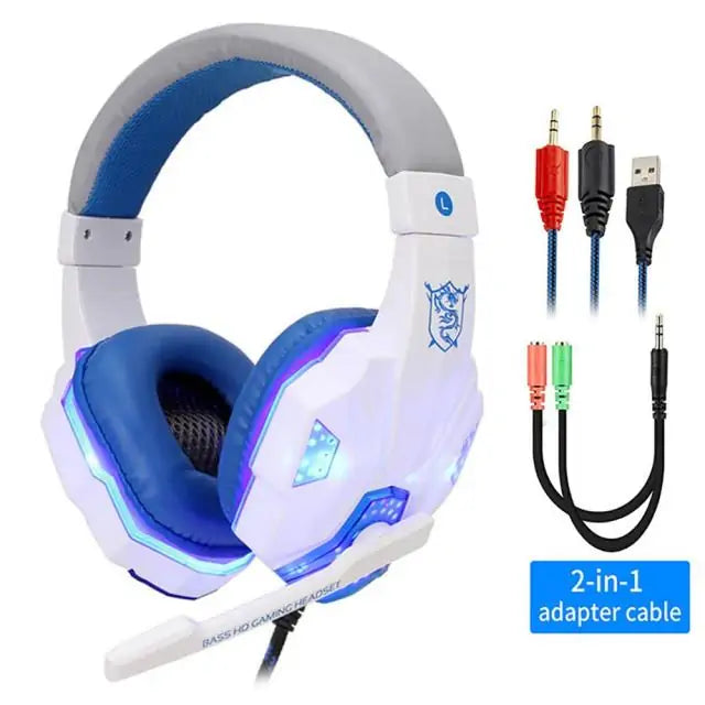 LED Light Wired Gamer Headset