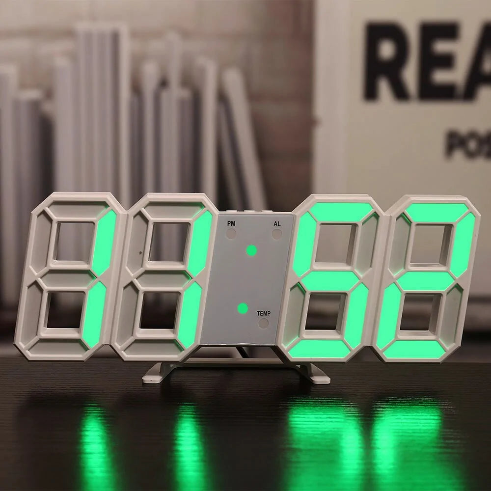 3D LED Digital Wall Clock | Modern Home Decor