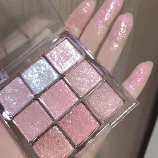 9-Color Eye Shadow Palette Glitter Pearly Eyeshadow Palette Nude Long Lasting Korean Charming Eyes Make Up Palette Cosmetics - Merit Sell Merit Sell