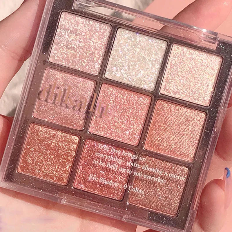 9-Color Eye Shadow Palette Glitter Pearly Eyeshadow Palette Nude Long Lasting Korean Charming Eyes Make Up Palette Cosmetics - Merit Sell