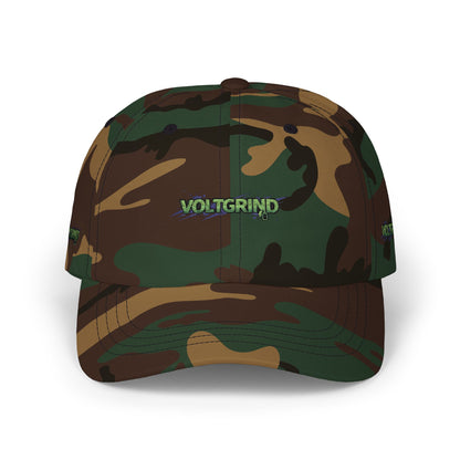 Dad Cap — Green Grunge 'Voltgrip' Embroidered Baseball Hat