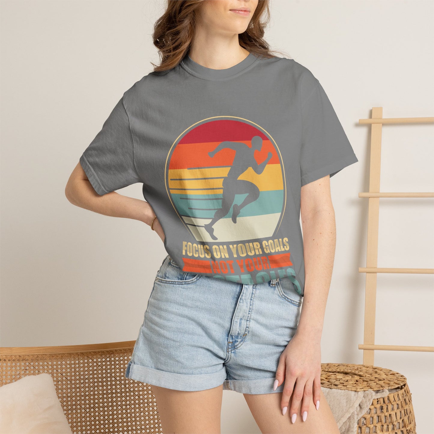 Motivational Running T-Shirt — “Focus On Your Goals Not Your Obstacles” - Merit Sell