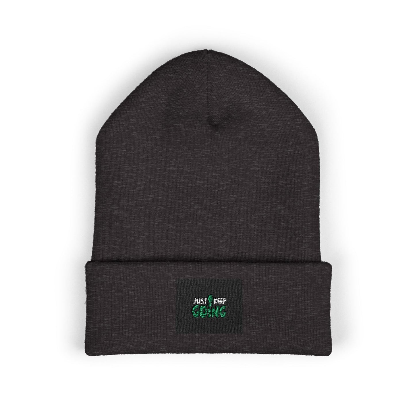 Embroidered "Good Vibes Only" Cuffed Beanie — Cozy Winter Knit Hat