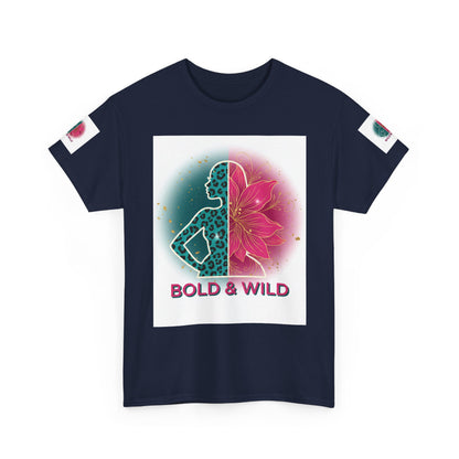 Bold & Wild Graphic Tee — Floral Silhouette Women’s Empowerment T-Shirt