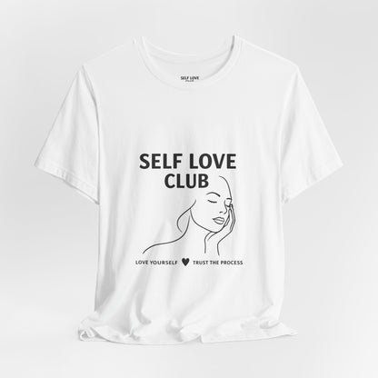 Self Love Club Tee — Minimal Line Art Women’s Wellness T-Shirt
