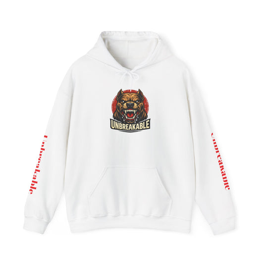 Unbreakable Dog Hoodie — Graphic Pullover with Roaring Dog Design