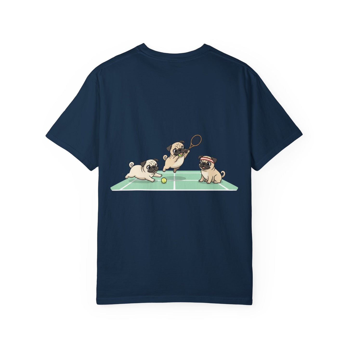 Pug Tennis T-Shirt — Cute Pugs Playing Tennis Graphic Tee