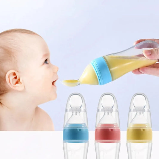 90ML Baby Fruit Feeder Pacifier: Self Feeding Baby Food Feeder for Teething Relief - Squeeze Baby Food Dispensing Spoon - Merit Sell