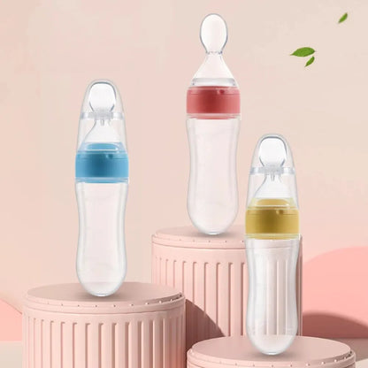 90ML Baby Fruit Feeder Pacifier: Self Feeding Baby Food Feeder for Teething Relief - Squeeze Baby Food Dispensing Spoon - Merit Sell