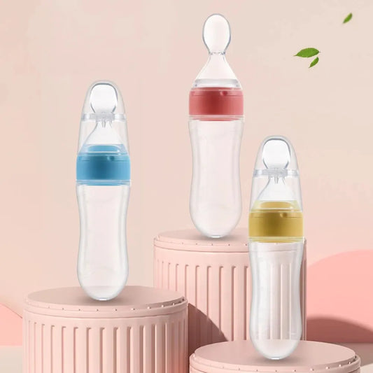 90ML Baby Fruit Feeder Pacifier: Self Feeding Baby Food Feeder for Teething Relief - Squeeze Baby Food Dispensing Spoon - Merit Sell
