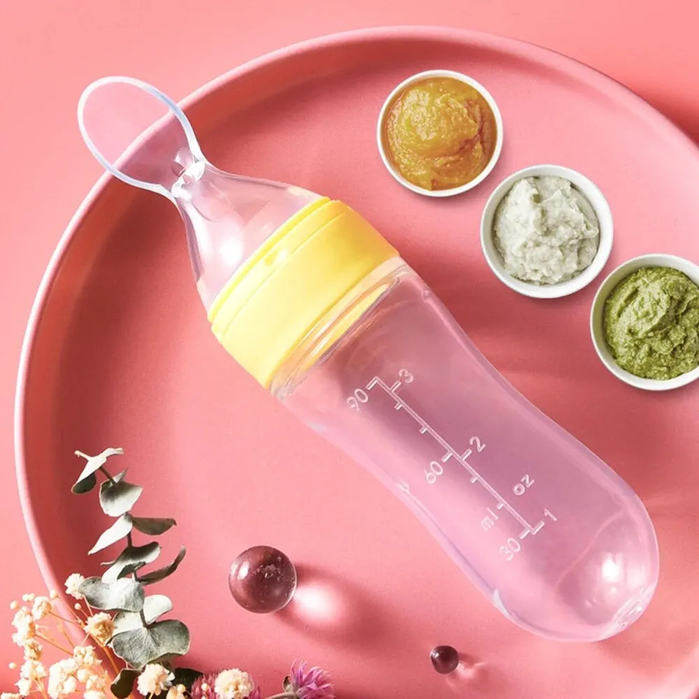 90ML Baby Fruit Feeder Pacifier: Self Feeding Baby Food Feeder for Teething Relief - Squeeze Baby Food Dispensing Spoon - Merit Sell