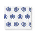 Blue Heraldic Crest Cotton Comforter — Classic Laurel & Crown Bedding
