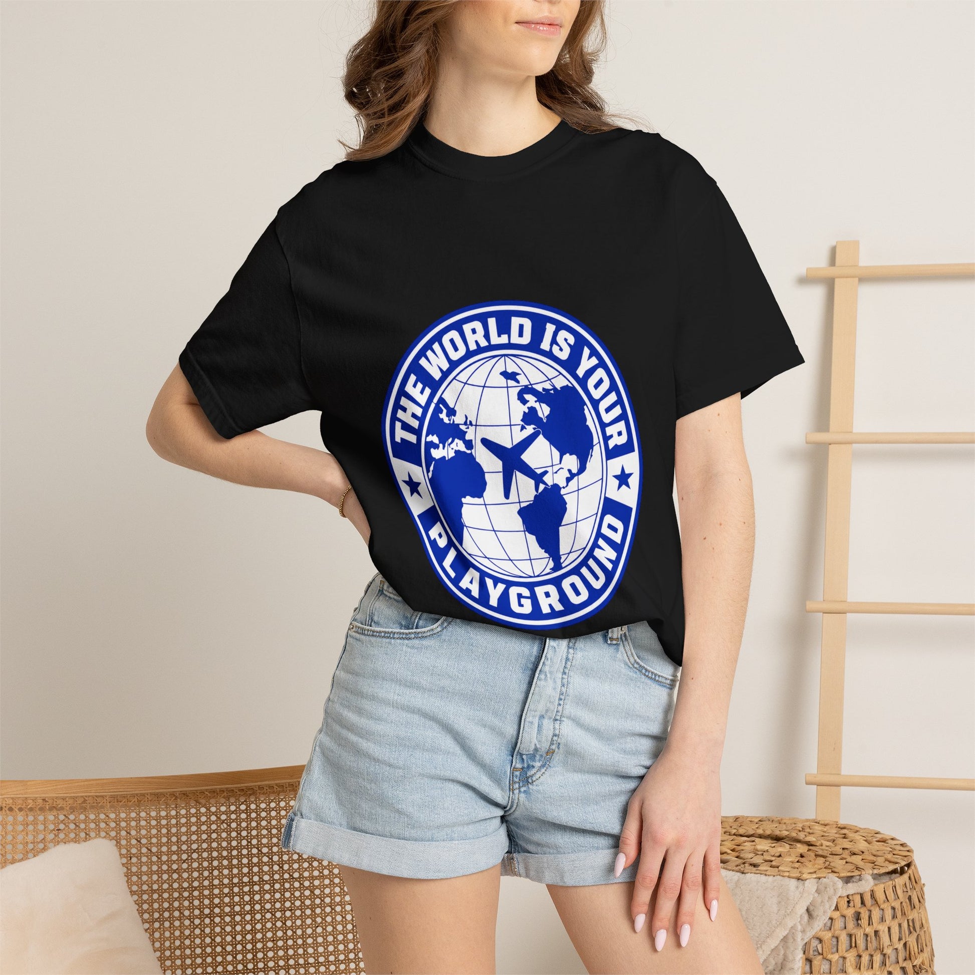 The World Is Your Playground T-Shirt — Travel Globe Graphic Tee - Merit Sell